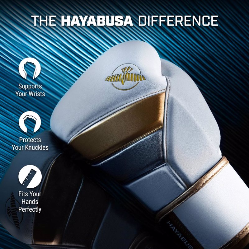 Hayabusa T3 Boxing Gloves -white/gold